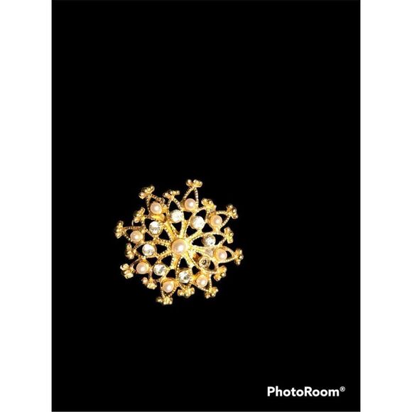 Vintage Pearl & Crystal Brooch - Picture 1 of 3
